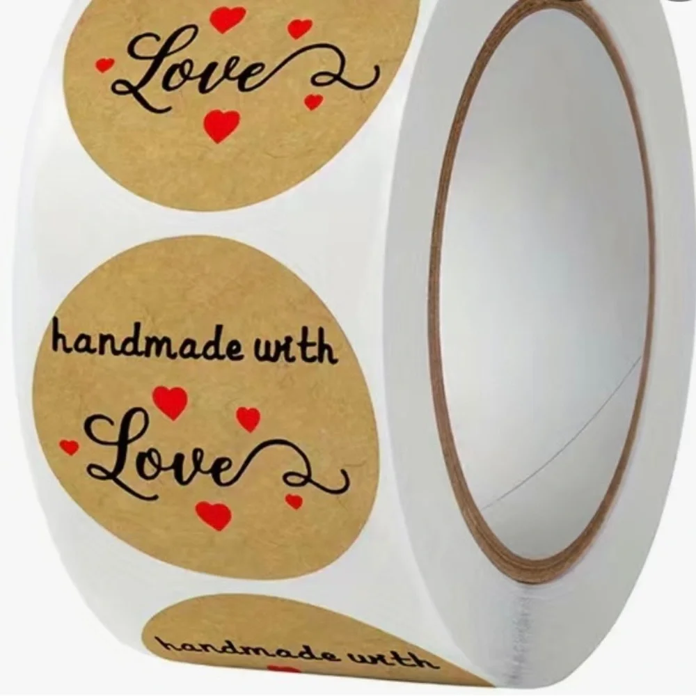 500 Stickers/1 roll Thank You Stickers Thank You Kraft Paper Envelope Gift Seal